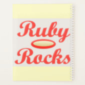 RUBY ROCKS ROOD EN CRÈME NOTITIEBLOK PLANNER (Achterkant)