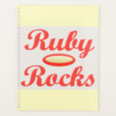 RUBY ROCKS ROOD EN CRÈME NOTITIEBLOK PLANNER (Voorkant)