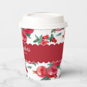 Ruby Rode Granaatappel Botanische Papieren Bekers (Links)