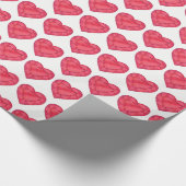 Ruby rode harten waterverf juwelen met patroon wra cadeaupapier (Hoek)