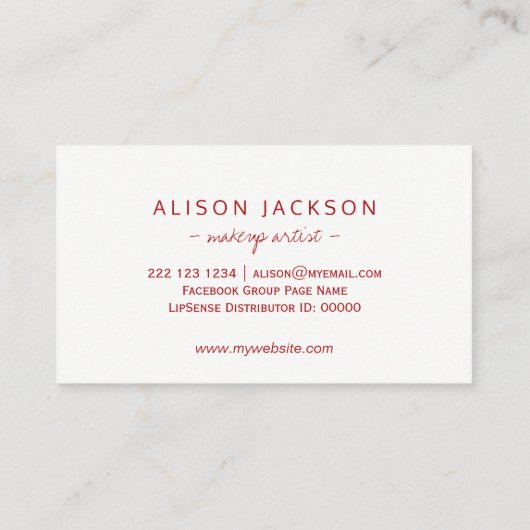 Ruby rode lippenstift stalen schoonheidssalon loya klantenkaartje (Achterkant)