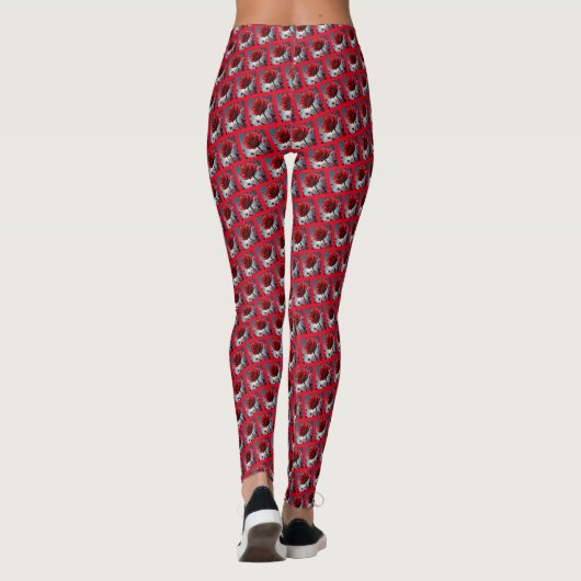 Ruby rode roos en knoppen, leggings (Achterkant)