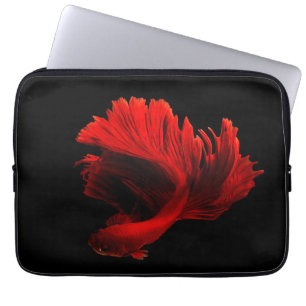 Ruby Rode Siamese Vechtvissen Laptop Sleeve