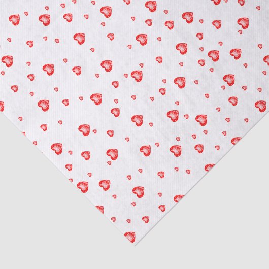 Ruby rode valentijnen hartritme patroon tissuepapier (Detail)