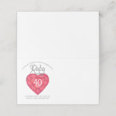 Ruby rode waterverf 40e bruiloft plaats kaarten plaatskaartje (Buitenkant ongevouwen)