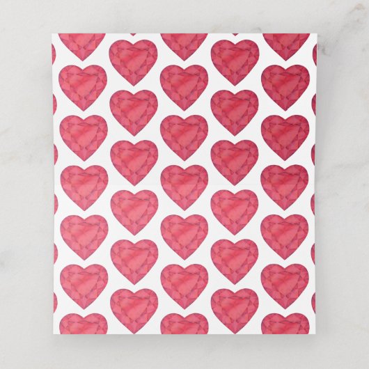 Ruby rode waterverf 40e bruiloft plaats kaarten plaatskaartje (Binnenkant ongevouwen)