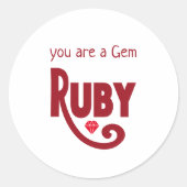 Ruby Ronde Sticker (Voorkant)