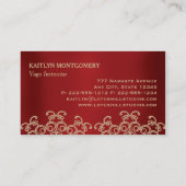 Ruby Rood en Goud  Sunburst Mandala Visitekaartje (Achterkant)