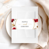 Ruby rood en wit bloemen bruiloft uitnodigingen wikkel