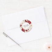 Ruby rood en wit bloemen dank u Sticker (Envelop)