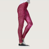 Ruby Rood en Zwart Glitter Hot Pink Sparkles Yoga Leggings (Rechts)