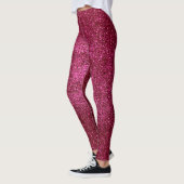 Ruby Rood en Zwart Glitter Hot Pink Sparkles Yoga Leggings (Links)