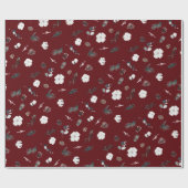 Ruby Rood Groen  Vrolijk Kerstfeest Cadeaupapier (Vlak)