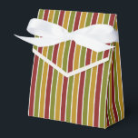Ruby rood, olijfgroen, goudgestreept bedankdoosjes<br><div class="desc">Robijnrood,  olijfgroen en goudgestreept gunstvak met linten stropdas. Perfect voor alle cadeau decoratie thema's; eenvoudig / minimalistisch tot maximalistisch afhankelijk van extra versieringen.</div>