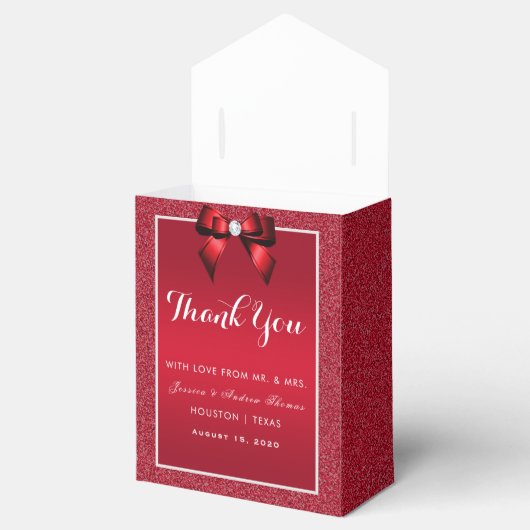 Ruby Rood & Stijlvolle Gem Bruiloft Bedankdoosjes (Geopend)