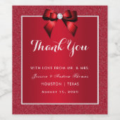 Ruby Rood & Stijlvolle Gem Bruiloft Favor Wijn Etiket (Enkel label)