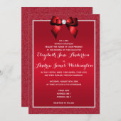 Ruby Rood & Stijlvolle Gem Bruiloft Kaart (Voorkant / Achterkant)