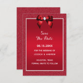 Ruby Rood & Stijlvolle Gem Bruiloft Save The Date (Voorkant / Achterkant)