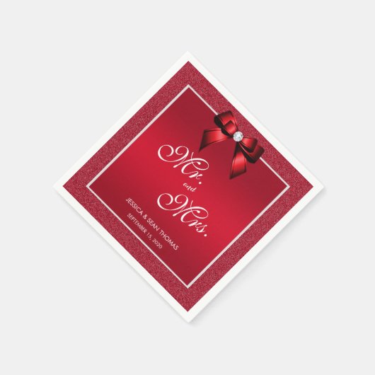 Ruby Rood & Stijlvolle Gem Bruiloft Servet (Hoek)