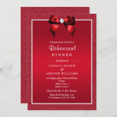 Ruby Rood & Stijlvolle Gem Huwelijksrepetitie Dine Kaart (Voorkant / Achterkant)