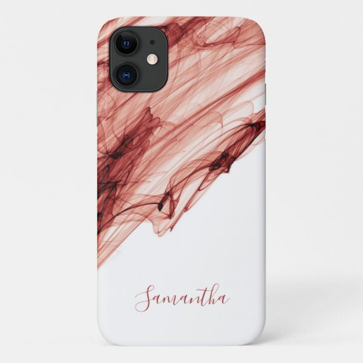 Ruby rook rood wit elegant gepersonaliseerd Case-Mate iPhone case (Achterkant)