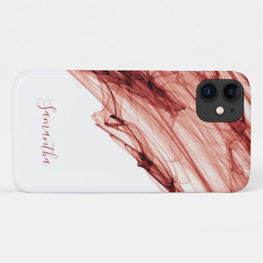 Ruby rook rood wit elegant gepersonaliseerd Case-Mate iPhone case (Achterkant (horizontaal))