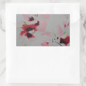 Ruby, roze en limoen abstracte bloemenspray rechthoekige sticker (Tas)