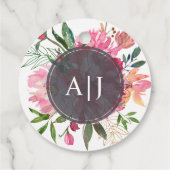 Ruby Roze Pioen Bloemige Botanische Bruiloft Bedankjes Labels (Achterkant)