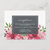 Ruby Roze Pioen Bloemige Botanische Trouw Informatiekaartje (Voorkant)