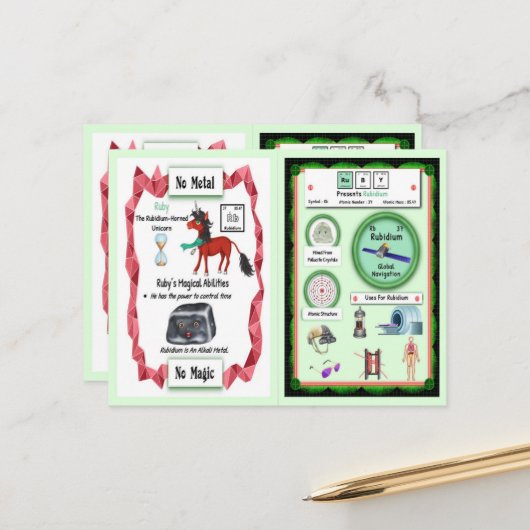 Ruby - Rubidium Horn Unicorn Game Kaart (Voorkant / Achterkant in situ)