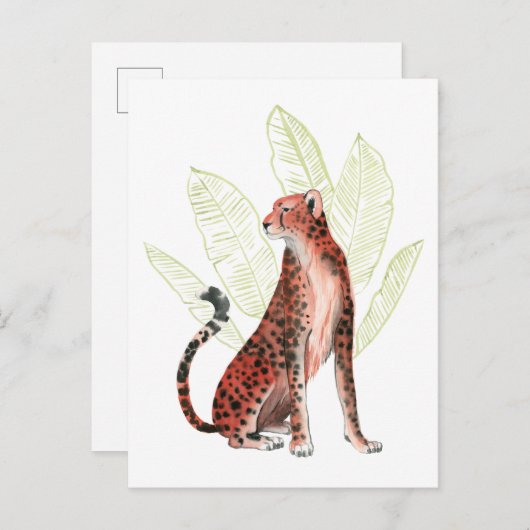 Ruby Runner Leopard Briefkaart (Voorkant / Achterkant)