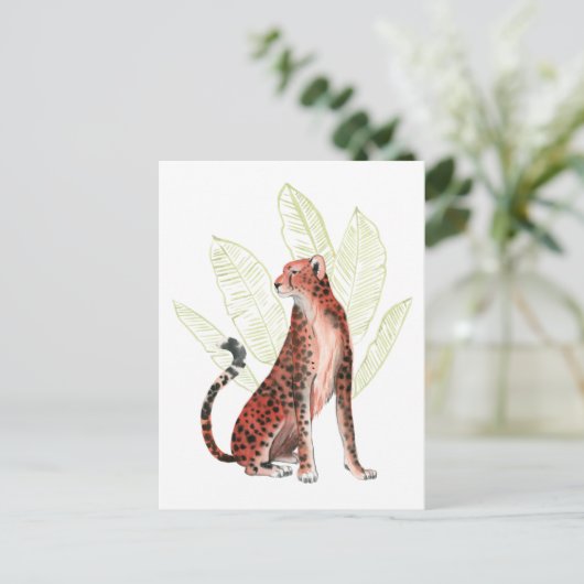 Ruby Runner Leopard Briefkaart (Staand voorkant)