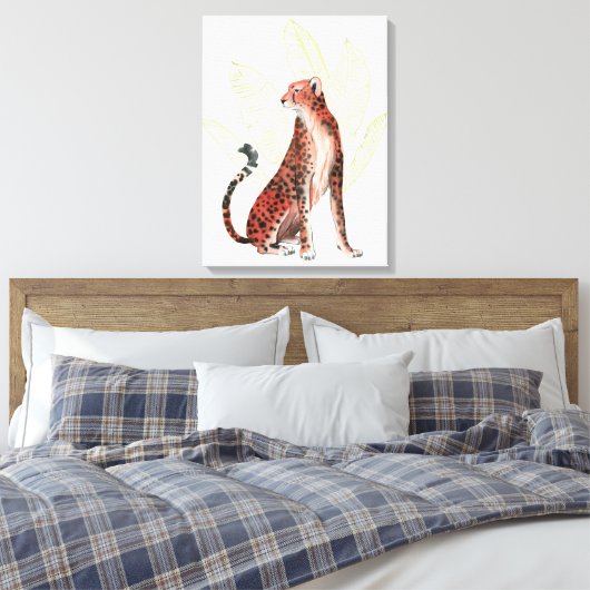 Ruby Runner Leopard Canvas Afdruk (Insitu (Slaapkamer))