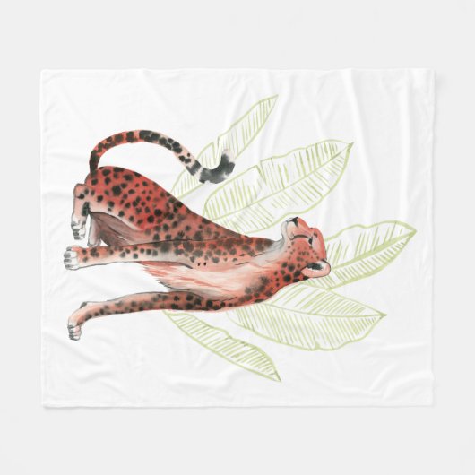 Ruby Runner Leopard Fleece Deken (Voorkant (Horizontaal))