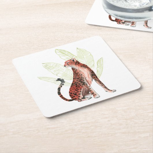 Ruby Runner Leopard Kartonnen Onderzetters (Schuin)