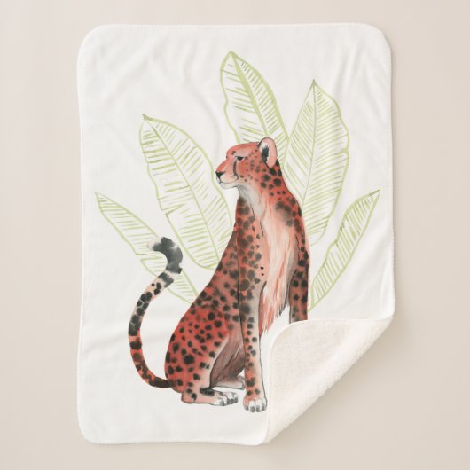 Ruby Runner Leopard Sherpa Deken (Voorkant)