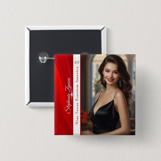 Ruby Sash Pageant Button (Voorkant /achterkant)