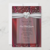 Ruby Satin en Diamonds Sweet 16 Kaart (Voorkant)