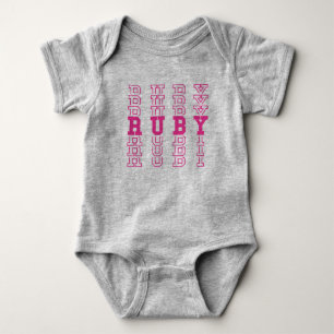 Ruby Schattige Roze Custom Girly Naam Romper