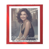 Ruby Shine Pageant handtekening Pad Notitieblok (Voorkant)