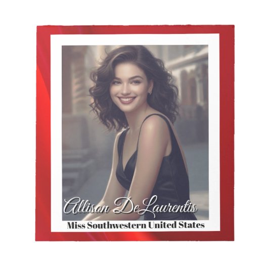 Ruby Shine Pageant handtekening Pad Notitieblok (Voorkant)