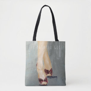 "Ruby Shoes", eenvoudige en stijlvolle grijze canv Tote Bag