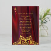 Ruby Silk Kijk met Mandala en Ganesha Wedding Folie Uitnodiging (Staand Voorkant)