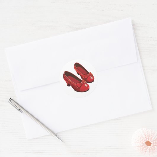 Ruby Slippers Ronde Sticker (Envelop)