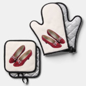 Ruby Slippers Wicked Oven Mitt & Pot Holder Set! Ovenwant & Pannenlap Set (Voorkant / Achterkant)