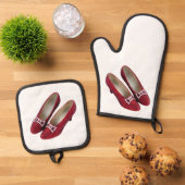 Ruby Slippers Wicked Oven Mitt & Pot Holder Set! Ovenwant & Pannenlap Set (Top down)
