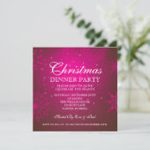Ruby Sneeuwvlokken Kerst Diner Party Uitnodiging (Staand voorkant)
