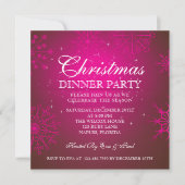 Ruby Sneeuwvlokken Kerst Diner Party Uitnodiging (Voorkant)