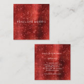 Ruby Sparkle Glitter Beauty Stylist Square Busines Vierkante Visitekaartje (Voorkant / Achterkant)