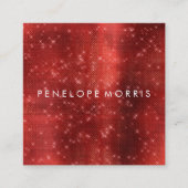 Ruby Sparkle Glitter Beauty Stylist Square Busines Vierkante Visitekaartje (Voorkant)